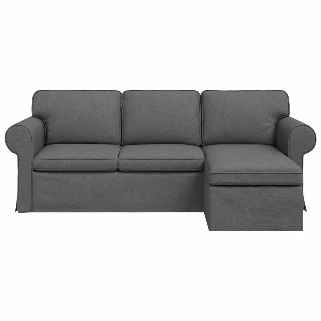 Divano Grigio scuro 215 x 138 x 80 cm Tessuto