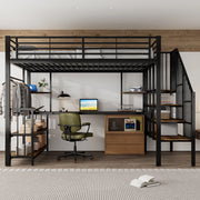 Letto a soppalco 120x200 cm in ferro e legno con ricarica