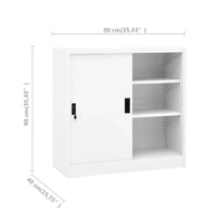 Armadio per Ufficio Anta Scorrevole Bianco 90x40x90cm Acciaio