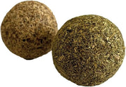 Giocattoli per gatti con erba per gatti e Silvervine - 2 palline di Catnip compresso - attraente per gatti e cuccioli - 3 cm