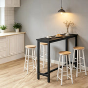 Tavolo bar nero in MDF e metallo 140 x 100 x 40 cm