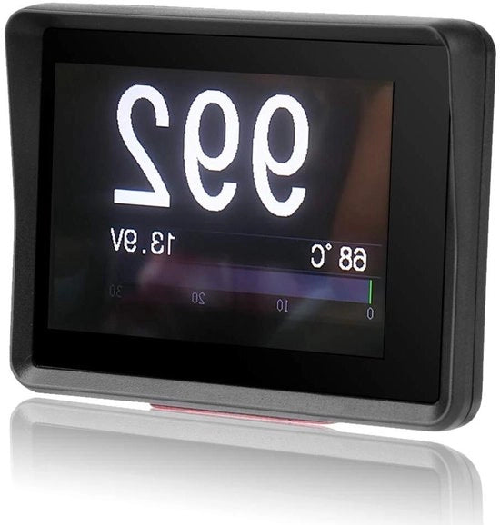 Multimetro Digitale OBD con Display HUD con Temperatura, Tensione e Velocità in Bianco - Auto