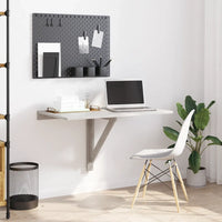 Tavolino Muro Pieghevole Grigio Cemento 100x60x56cm Multistrato 342648