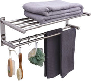 Houder per asciugamani retrattile per bagno e cucina - Acciaio inossidabile, 43-78 cm, Grilletta mobile, Supporto da parete, Nessun foro da praticare