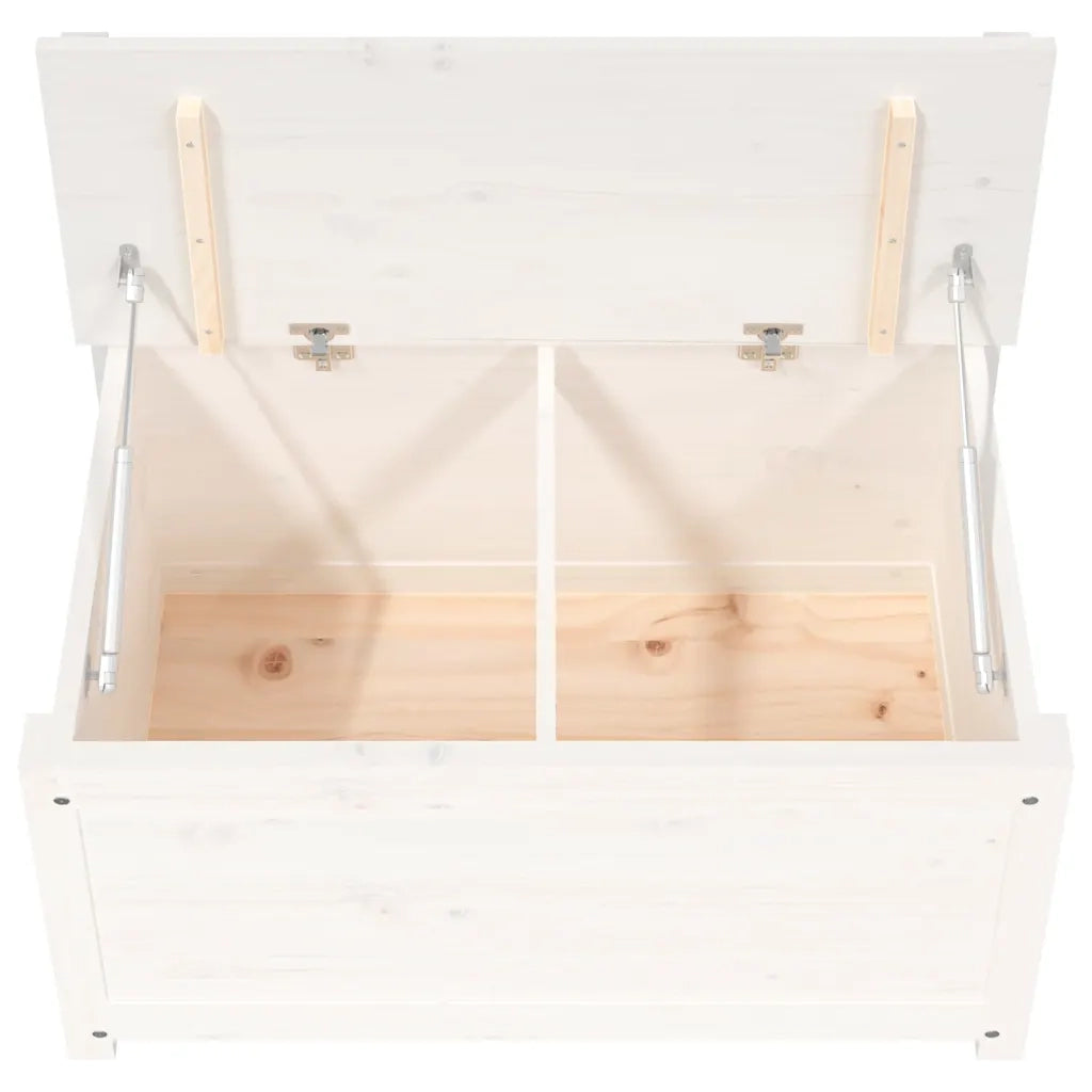 Panca-Sgabello Bianca 80x41x77 cm in Legno Massello di Pino