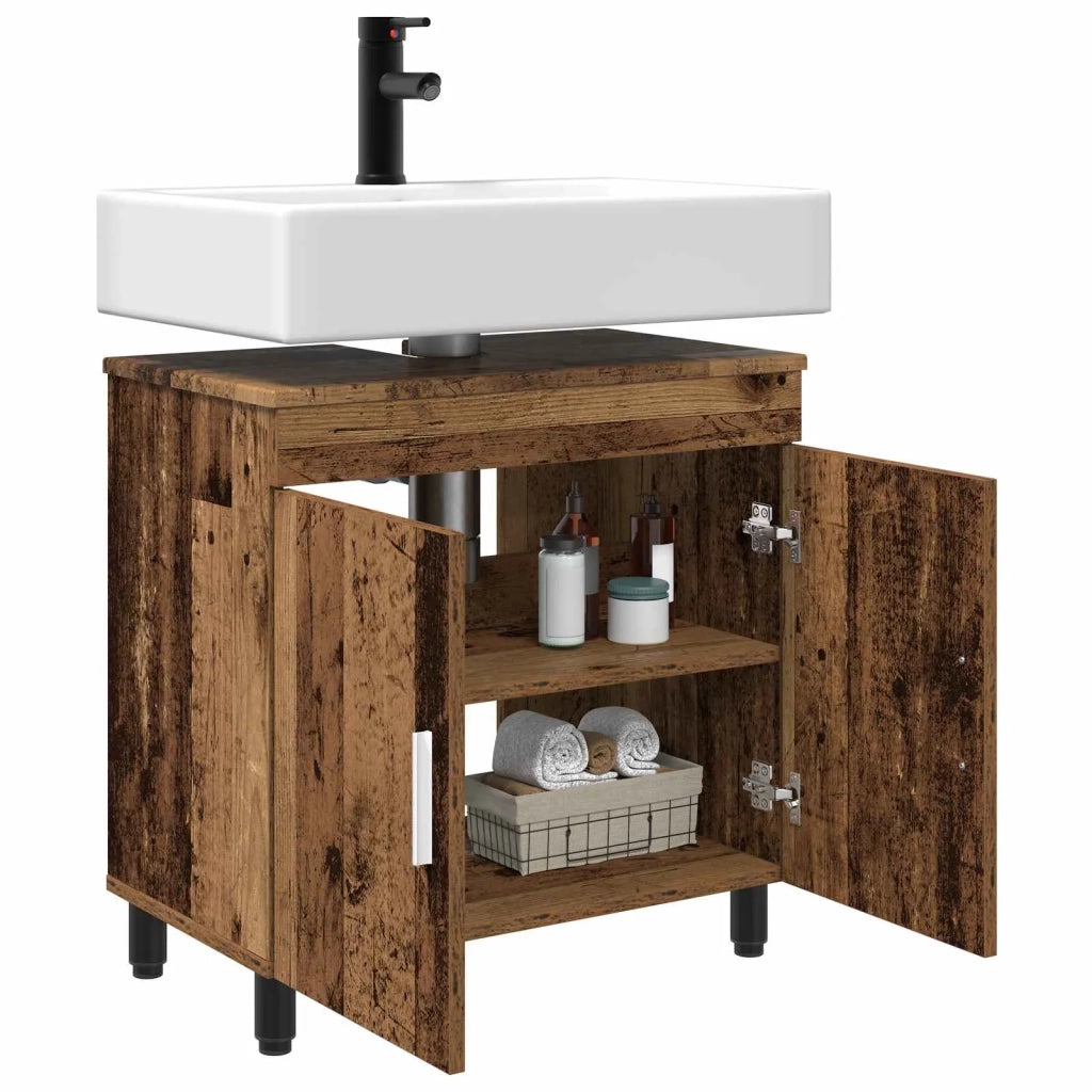 Mobiletto da bagno Legno antico 60 x 35 x 60 cm