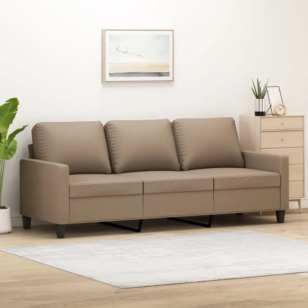 Divano | Divano da soggiorno | Sofa a 3 Posti Cappuccino 180 cm in Similpelle
