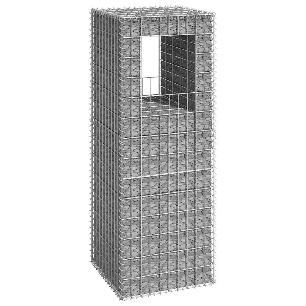 Cesto a Gabbione a Torre 50x50x140 cm in Ferro cod mxl 77096