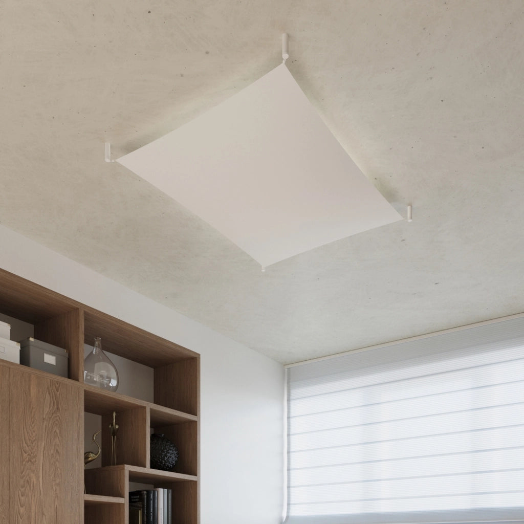 LUNA 2BM Lampada minimalista in tessuto bianco a 6 luci, 8,5 W, 850 lm, 3000 K