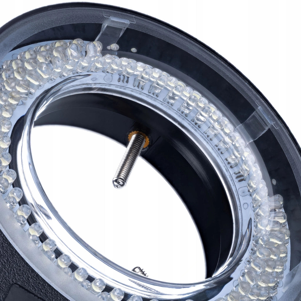 MicroBright 144 LED USB RingLight – Illuminazione per Microscopio | Regolazione Luminosità 0–100% | Montaggio 30–65 mm