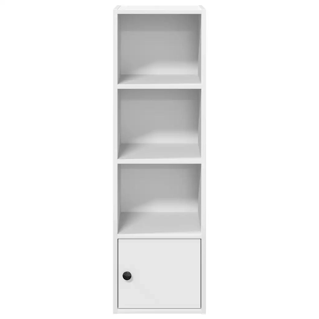 Libreria-Scaffale per Libri-Mobile di Stoccaggio Bianca 31x24x102 cm in Legno Multistrato