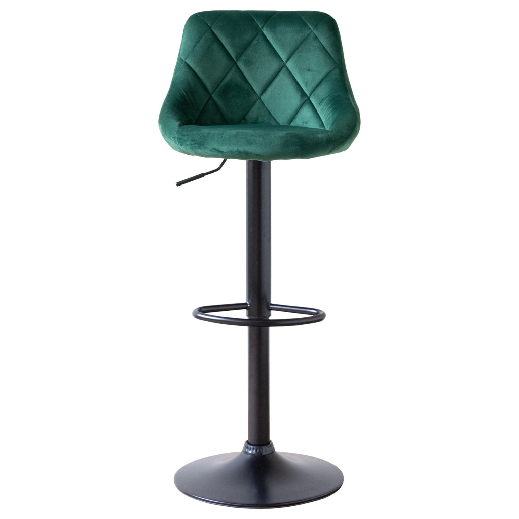 Set di 2 sgabelli da bar in velluto verde ROBIN