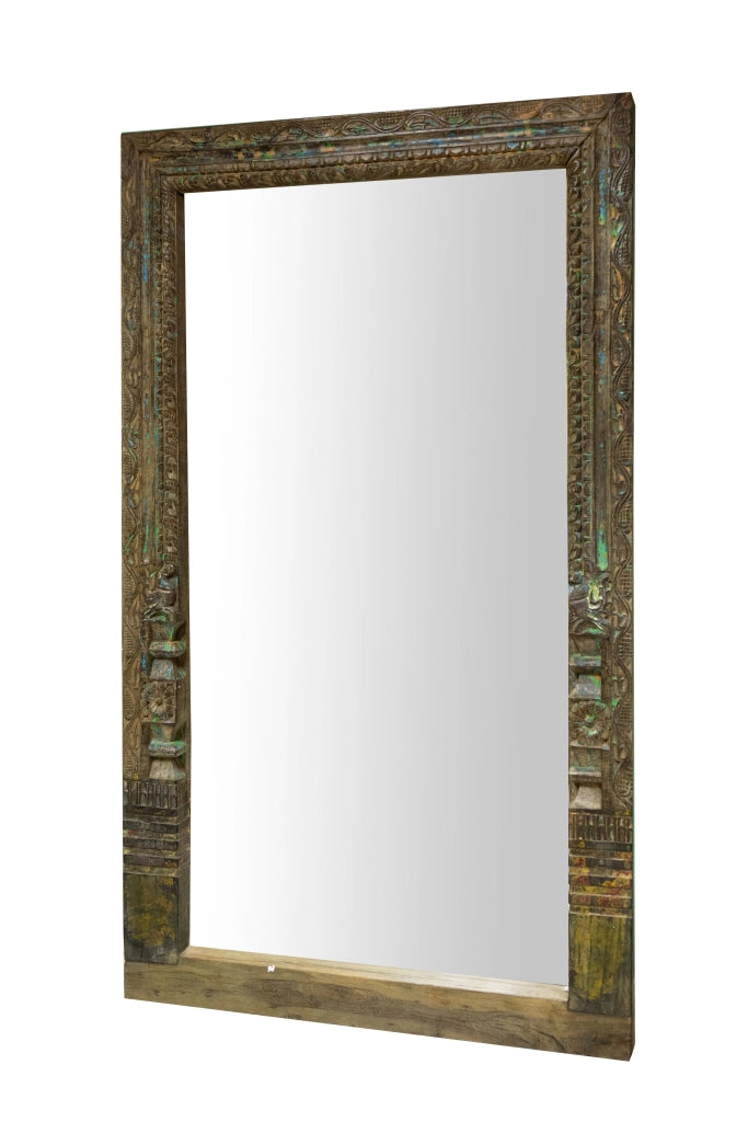 Biscottini Specchio da parete in legno massello di teak