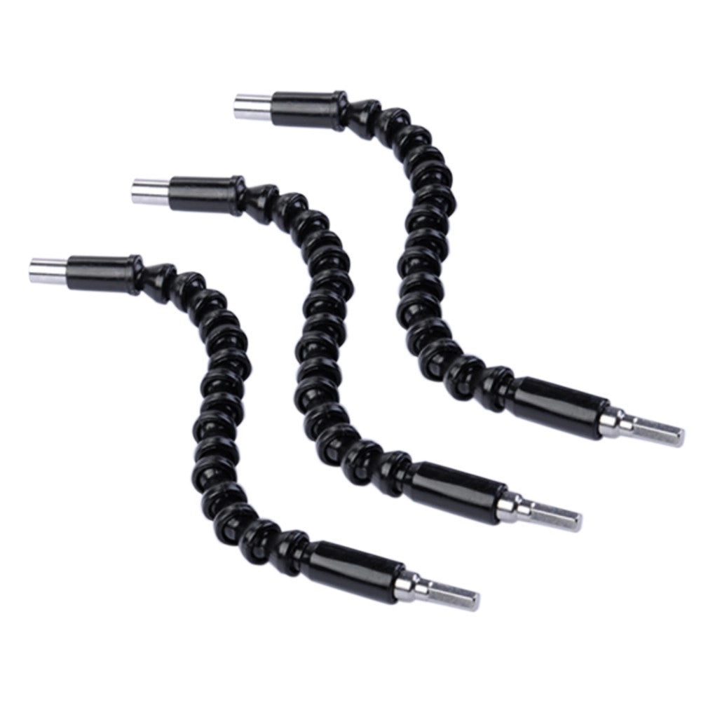 Trade Shop - Estensore Trapano Cacciavite Ad Angolo 90° Snake Bit Flessibile Prolunga 2 Pz -