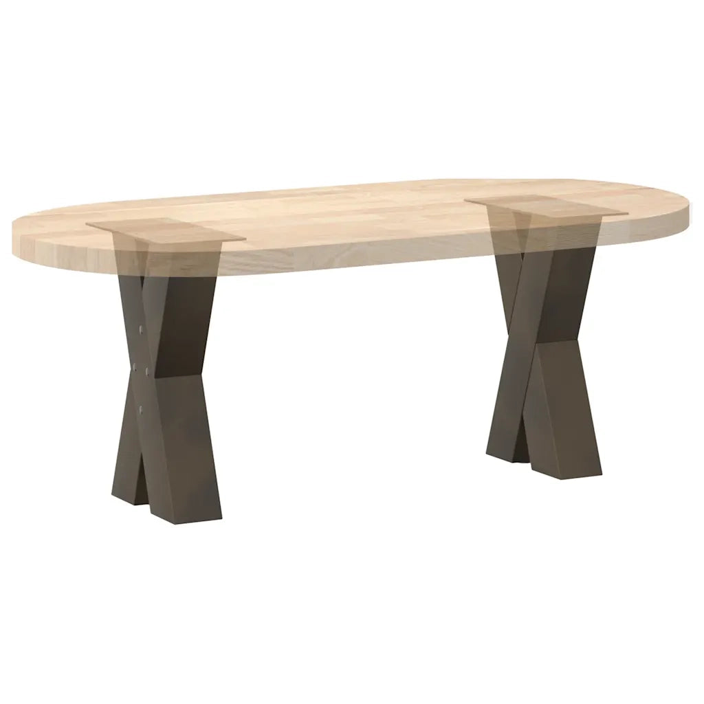 Gambe per Tavolino da Caffè a Forma di X 2 pz Acciaio Naturale 28x(42-43) cm Acciaio 4012951