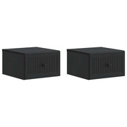 Mobiletto da notte a muro 2 pcs Nero 33 x 34,5 x 20 cm 897918