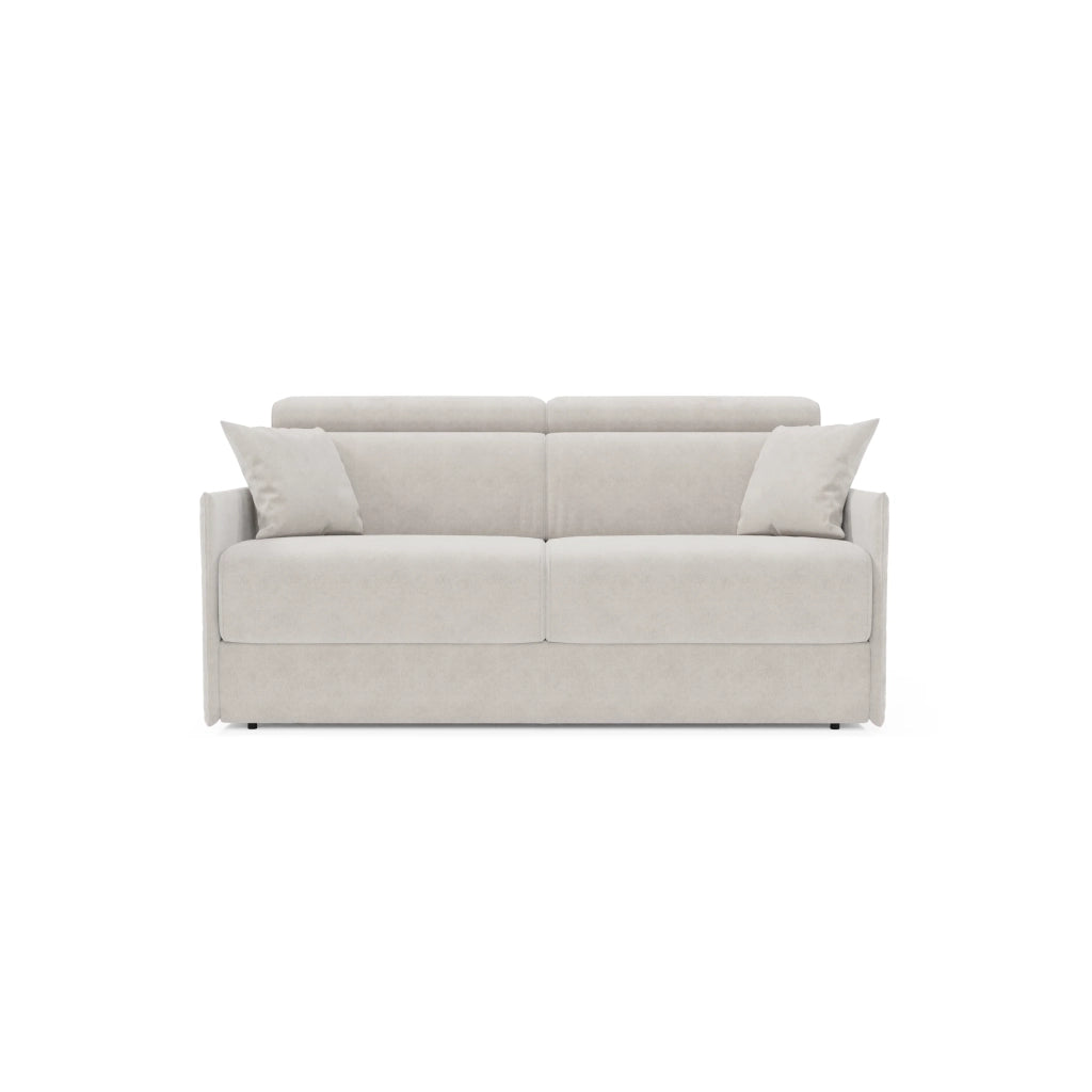 Miryam Divano letto con poggiatesta reclinabili e comfort maxi - design compatto in morbido tessuto smacchiabile T31 189 cm bianco