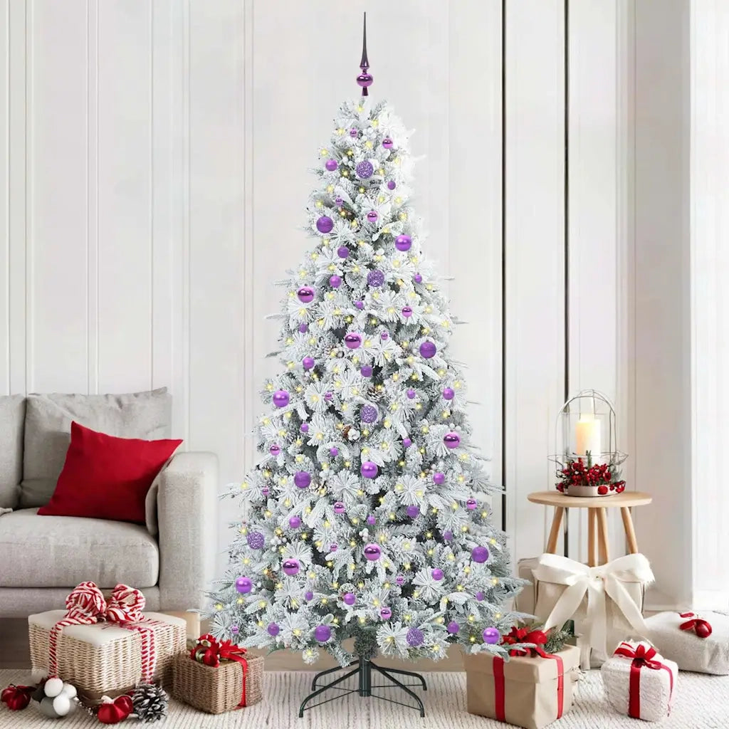 Albero di Natale Artificiale con Rami Pieghevoli Bianco 210 cm 3397503