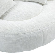 Poltrona Pouf Relax Oversize con Schienale Alto e Braccioli Confortevoli; Seduta Ampia in Ciniglia Beige