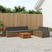 Set di divani da esterno 6 pz Naturale e Antracite 3383040