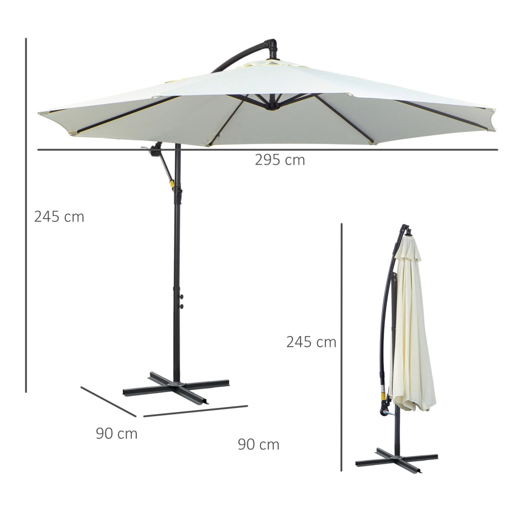 Parasole con manovella resistente alle intemperie 3 m x 3 m x 2;5 m in poliestere in acciaio