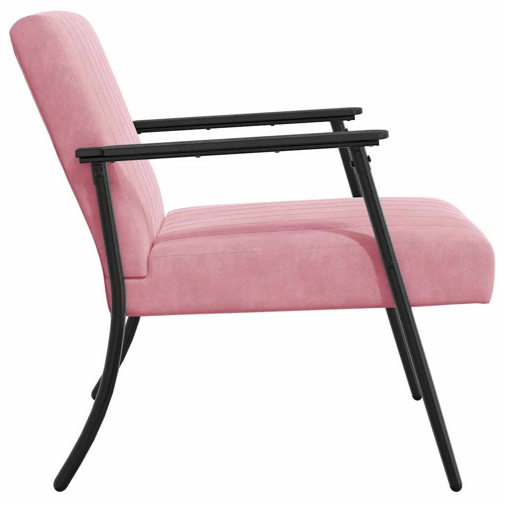 Poltrona | Sedia Relax Rosa 59 x 75 x 78 cm Velluto