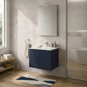 Mobile bagno sospeso 60 cm blu due ante e lavabo Tierra