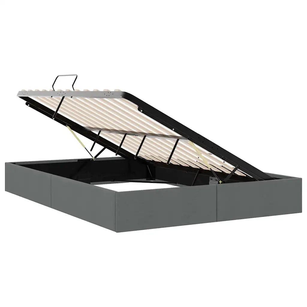 Letto con Contenitore Grigio Scuro 153 x 203 cm Tessuto 3370059