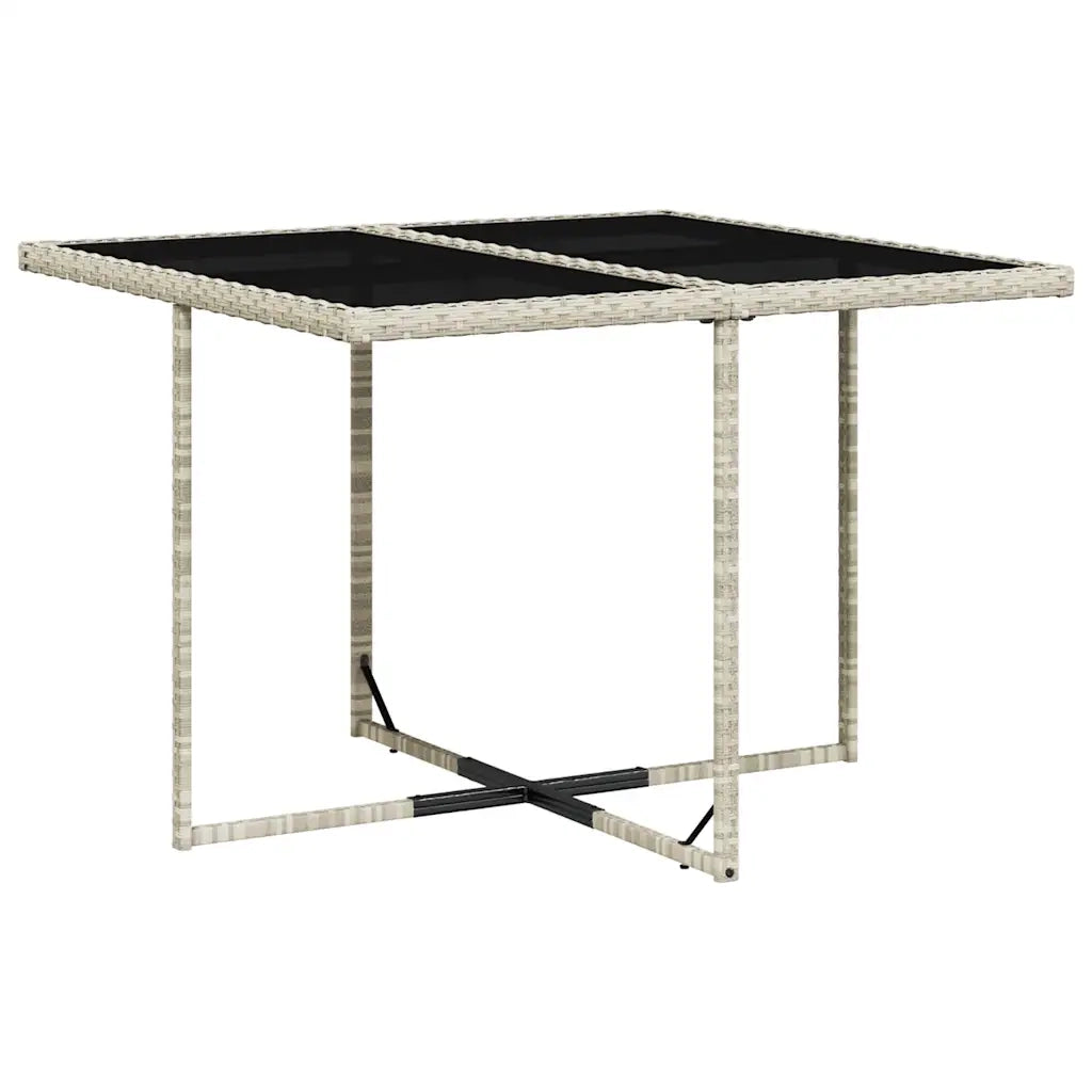 Set Pranzo da Giardino 9pz con Cuscini Grigio Chiaro Polyrattan 3278146