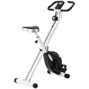 Cyclette Pieghevole Magnetica 8 Livelli, Display LCD, Rotelle e Sellino Regolabile, Nero