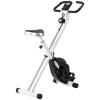 Cyclette Pieghevole Magnetica 8 Livelli, Display LCD, Rotelle e Sellino Regolabile, Nero
