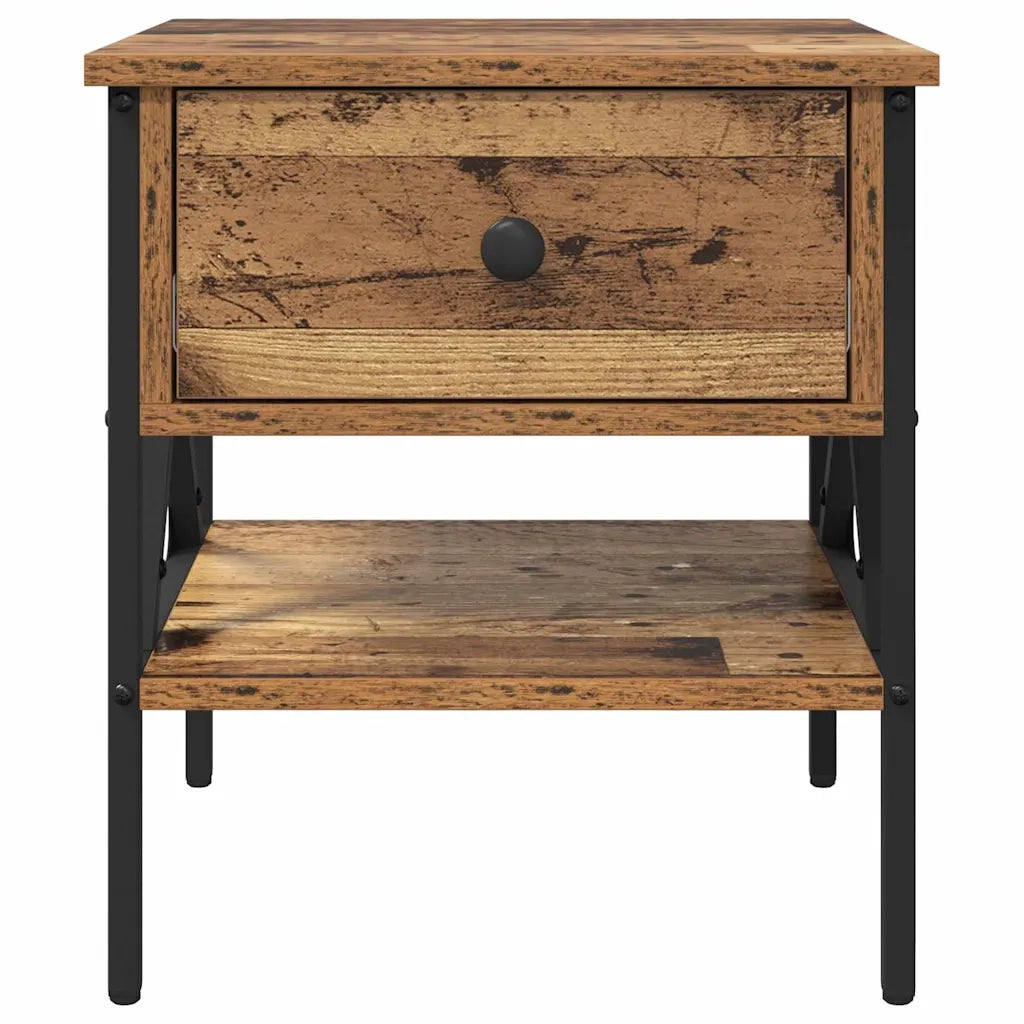 Comodino con cassetto 2 pz-Set di 2 Tavolino da notte Legno vecchio 40 x 42 x 45 cm