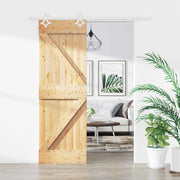 Porta scorrevole Naturale e Bianco 70 x 210 cm 3445079
