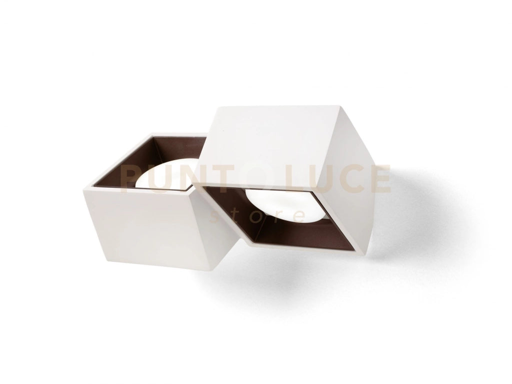 NASSO applique a Parete 2 Luci attacco GX53 Biemissiva Quadrata bronzo in gesso e alluminio