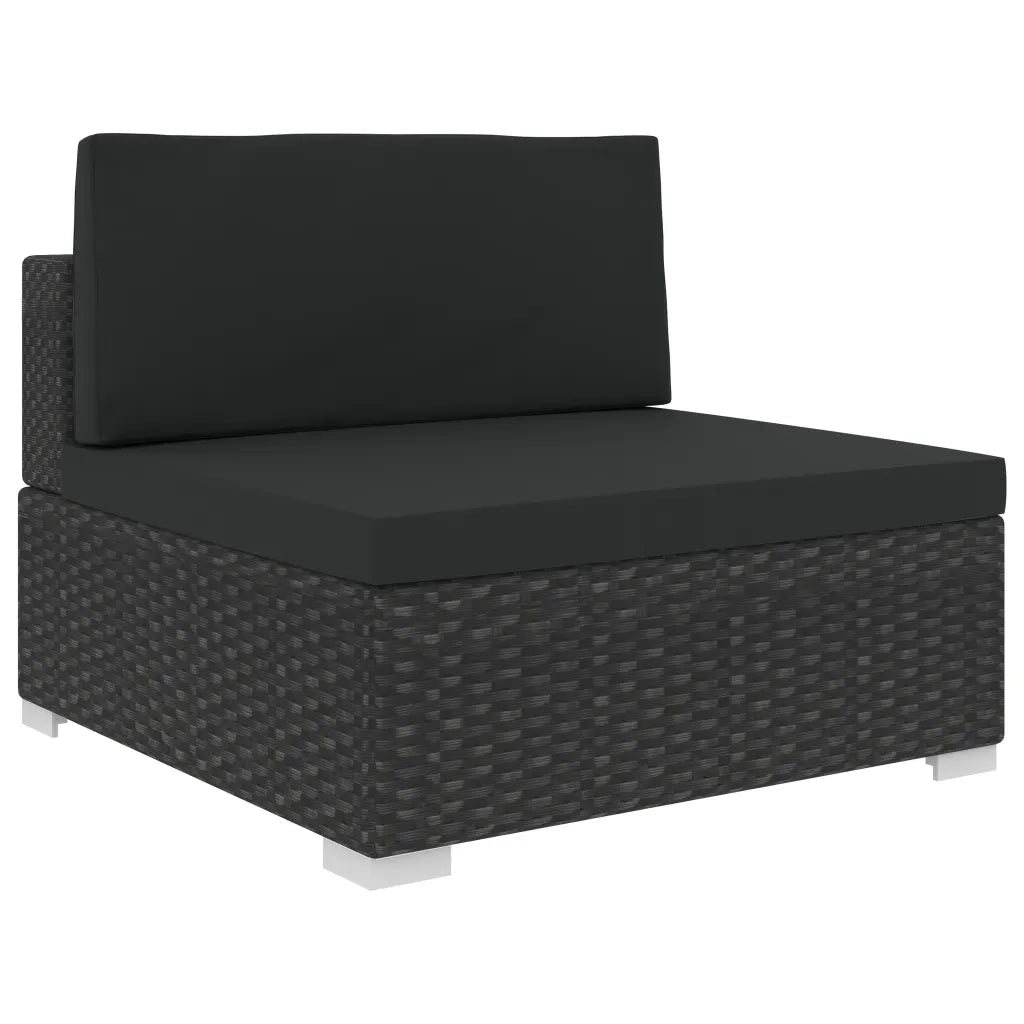 Set Divani da Giardino 12 pz con Cuscini in Polyrattan Nero 46750