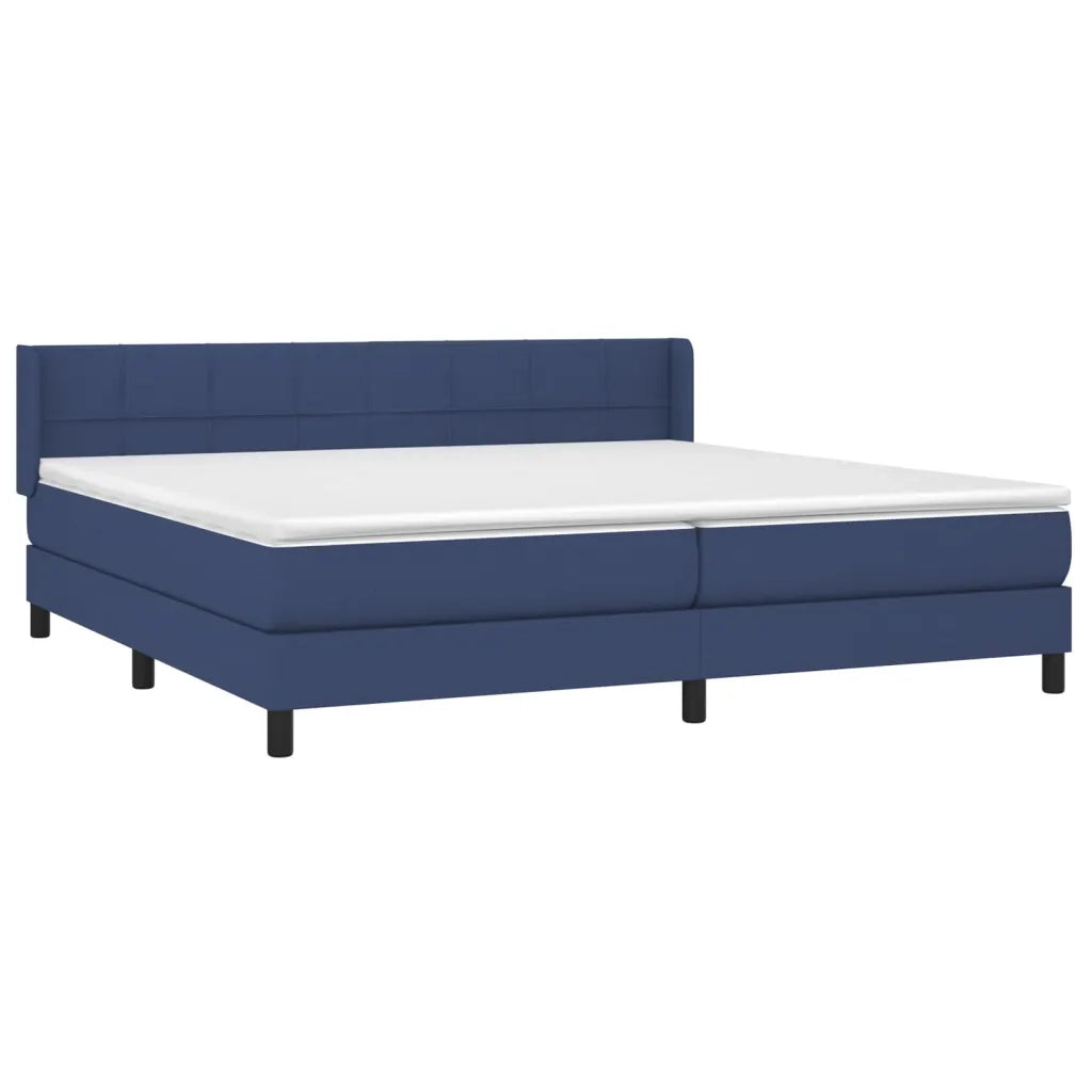 Giroletto a Molle con Materasso Blu 200x200 cm in Tessuto 3129743