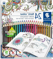 Pitture a Pennello con Punti Elevati Resistenza alla Frazione - 24 Colori Brillanti - Materiale Wopex - Legno Certificato PEFC DIN EN71 - Colore 185 C24JB
