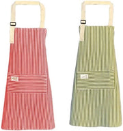 Gonna impermeabile con 2 tasche - Cintura regolabile per cucina - Verde e Rosa
