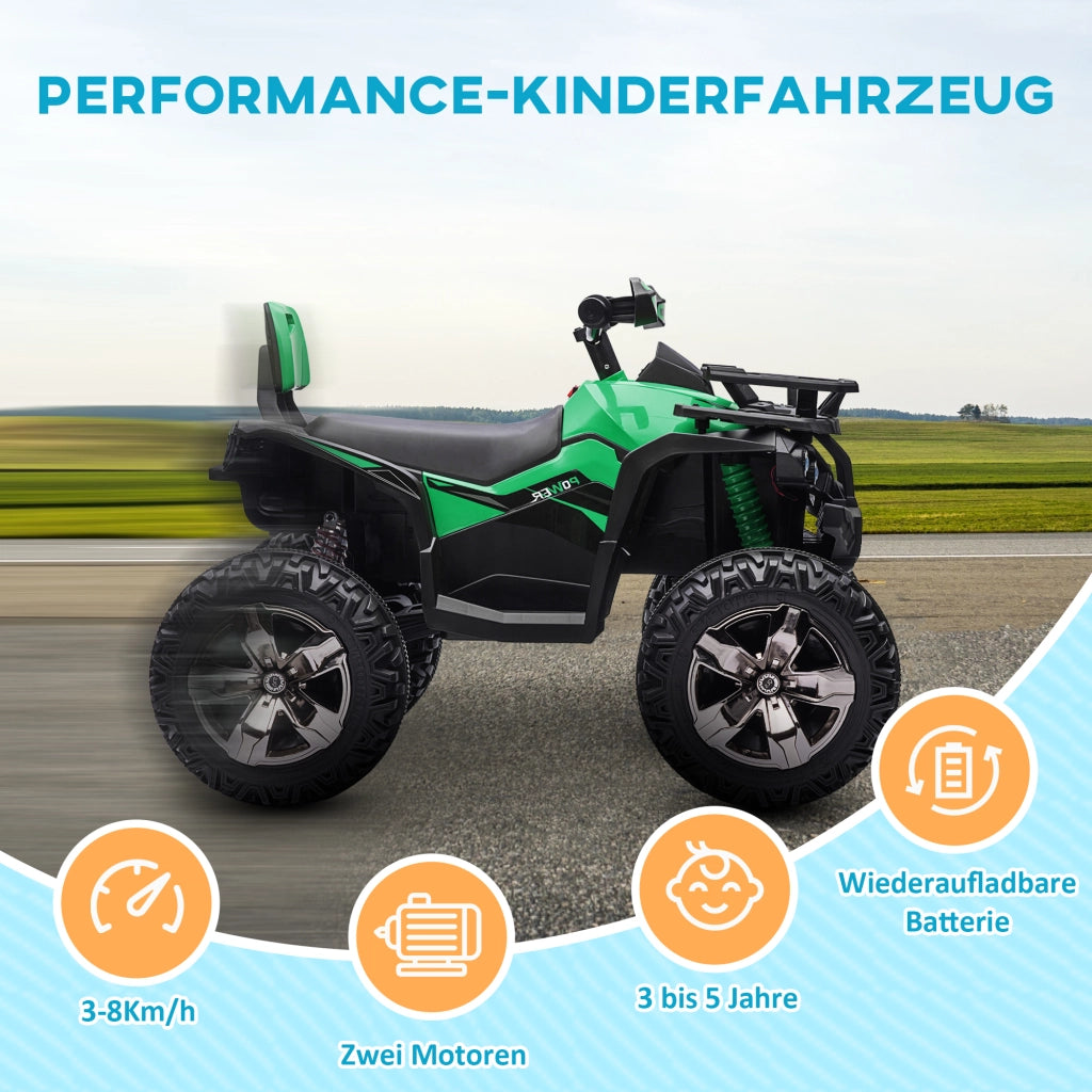 Quad Elettrico Bambini ¨C Xylo ¨C Verde, 3-8 km/h, 3-5 Anni, Luci e Musica