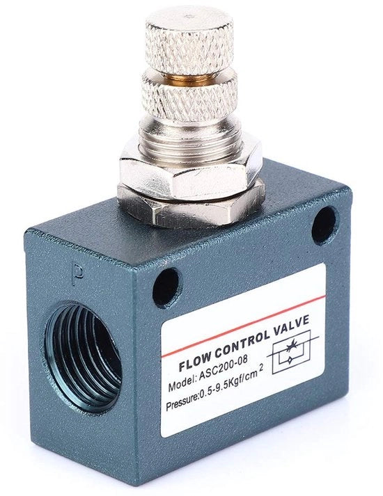 Valvola di controllo della flusso pneumatico - Alluminio - In linea - Regolatore di velocità - 450L/min - Flusso d'aria efficiente - Ventilazione regolabile