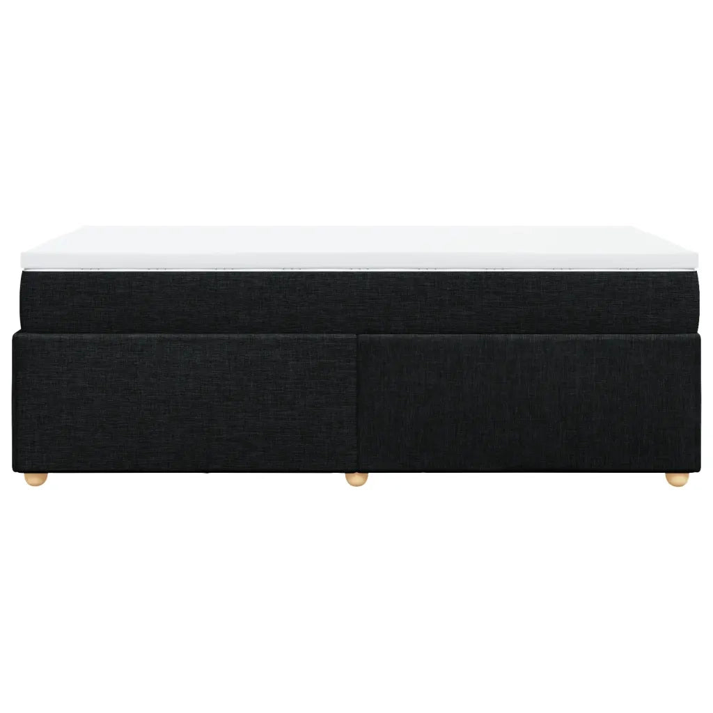 Giroletto a Molle con Materasso-Struttura Letto Nero 90x200 cm in Tessuto 529950