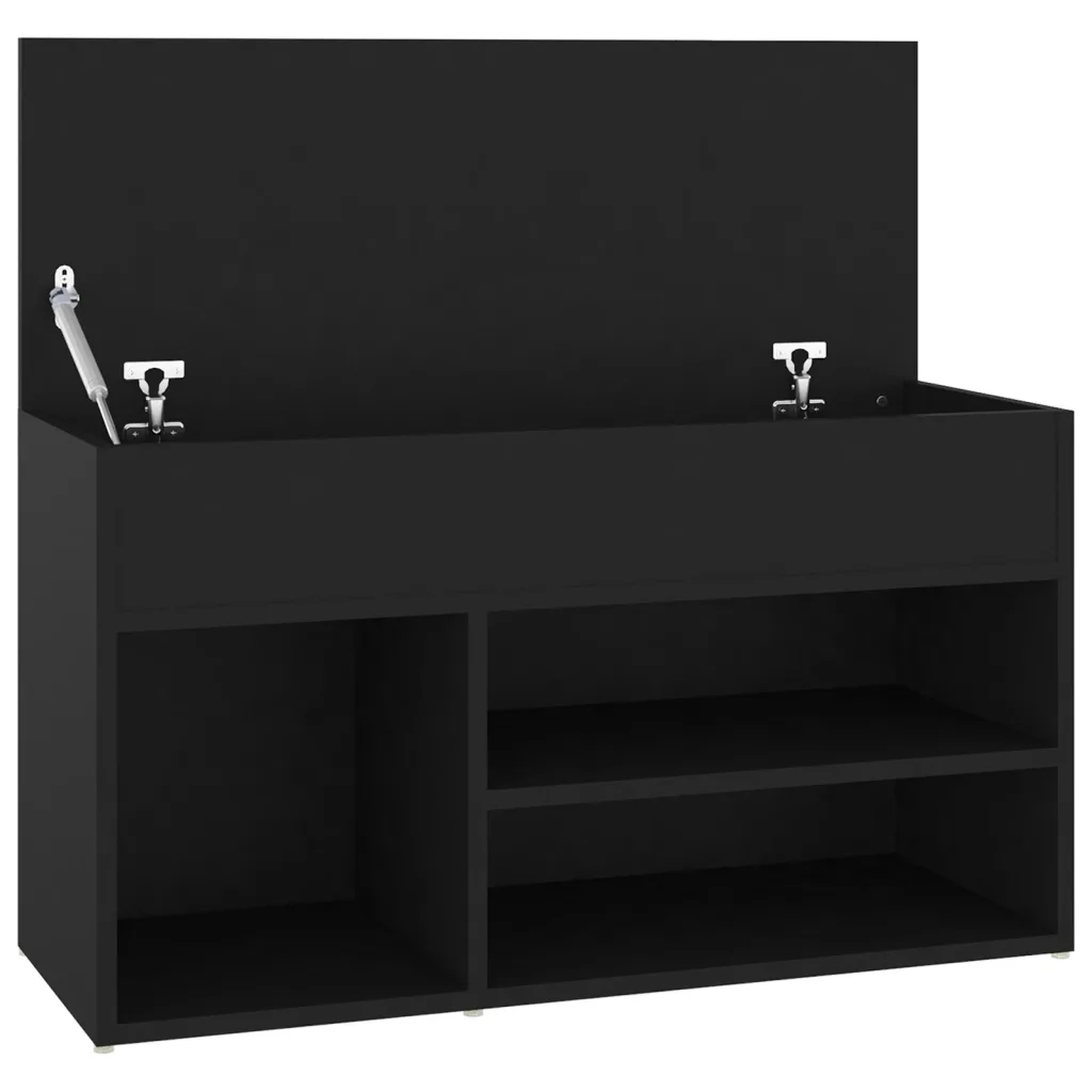 Panca Porta Scarpe | Scarpiera | Mobile per scarpe Nera 80x30x45 cm in Truciolato