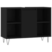 Mobiletto da bagno moderno con vano contenitore 80 x 33 x 60 cm in legno composito nero 02_0049057