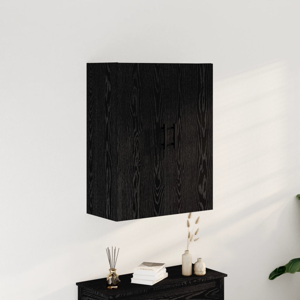 Armadio da Muro  Nero Quercia 69,5x34x90 cm Legno Ingegnerizzato