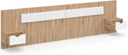 Testata sospesa SANTA con comodini per letti da 140, 160 e 180 cm in legno e bianco