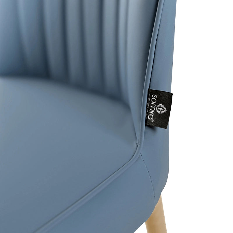 Sedia da pranzo imbottita in ecopelle blu avio – Francine (2 Pz.) - SD41FRPM