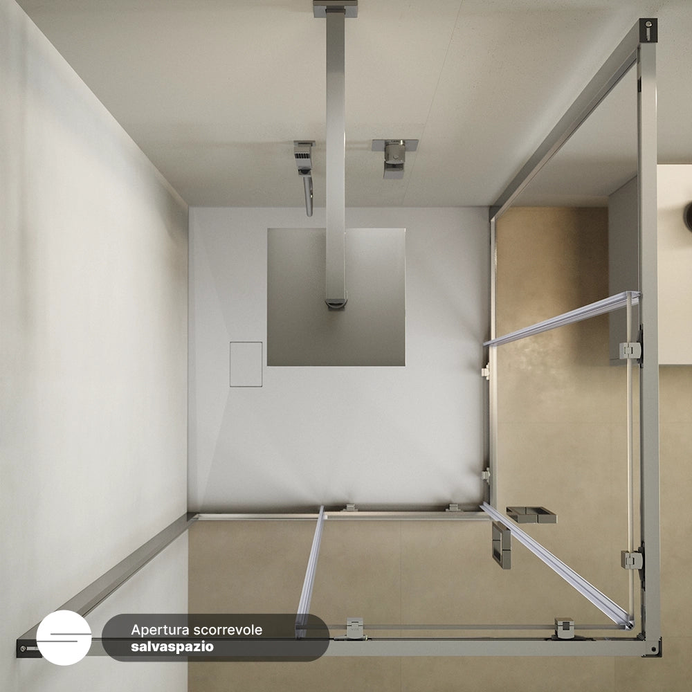 Box doccia  80x90 cm scorrevole vetro 6mm trasparente con trattamento anticalcare h195cm scorrevole | Aruba