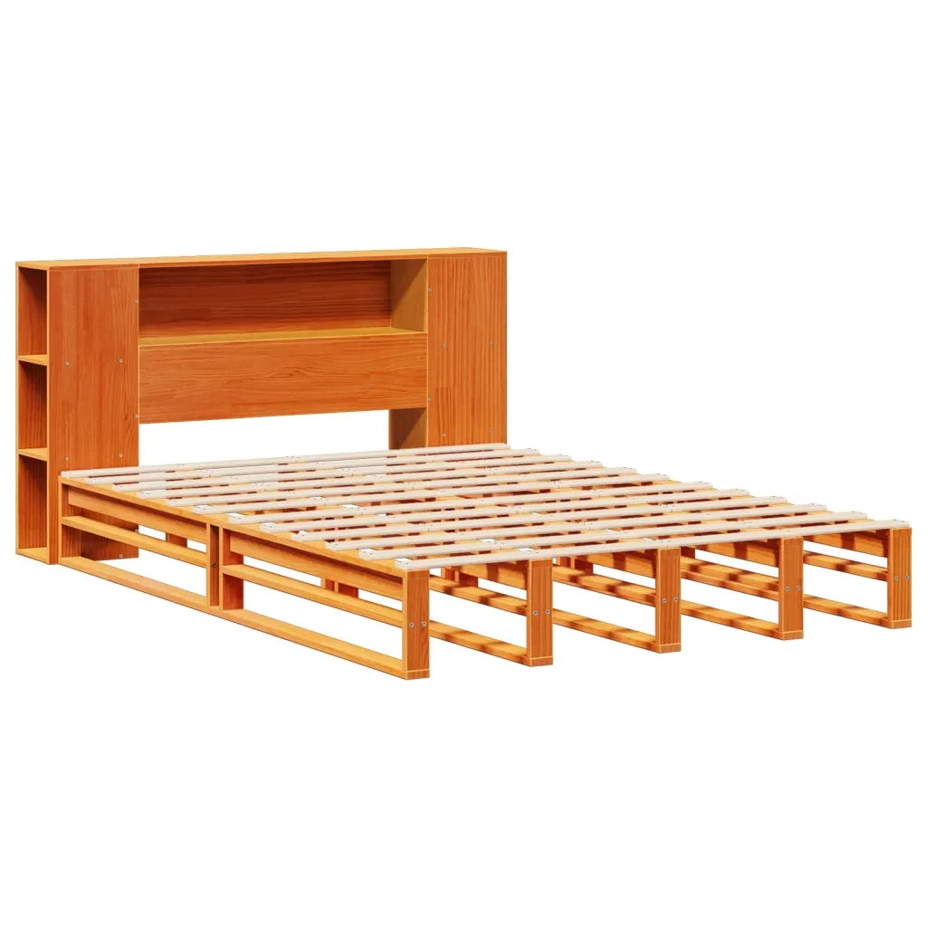 Letto Libreria senza Materasso Marrone Cera 135x190 cm Legno 3323895