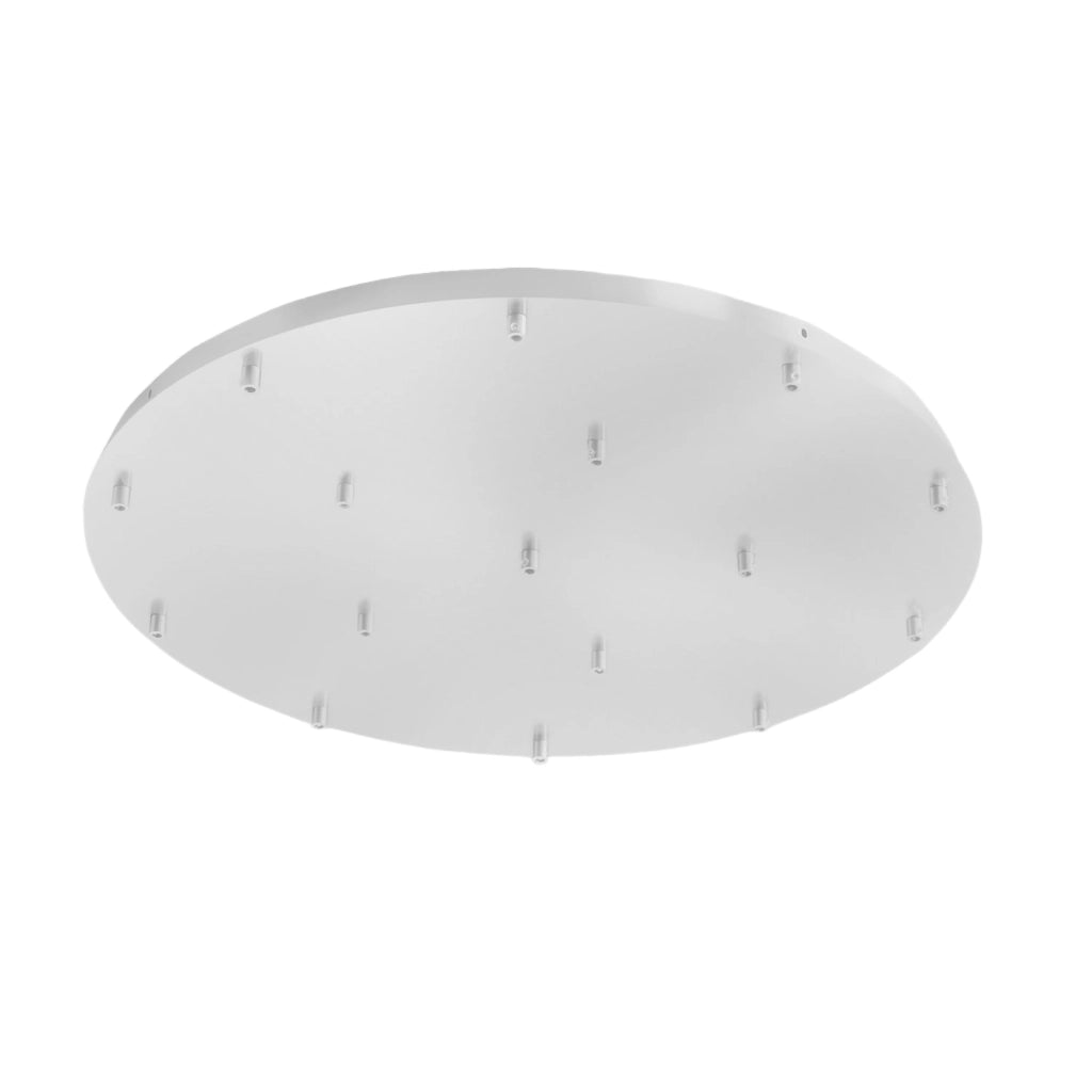 Rosone Tondo per Lampada a Sospensione OFELIA MINI B T/16 - 16 Fori, Metallo Finitura Bianco Opaco con Kit Fissaggio e Morsettiera - Gea Luce