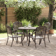 Set da Pranzo da Giardino 5 Pezzi in Alluminio Fuso Bronzo